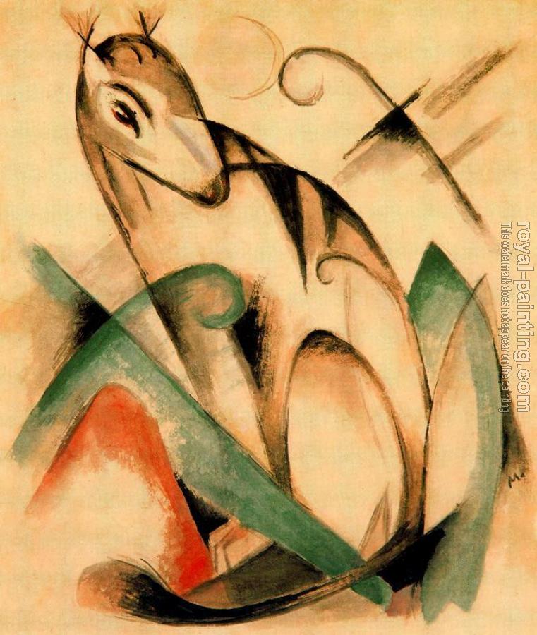 Franz Marc : Seated Mythical Animal